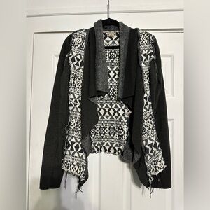 Anama Black and White Geometric Cardigan